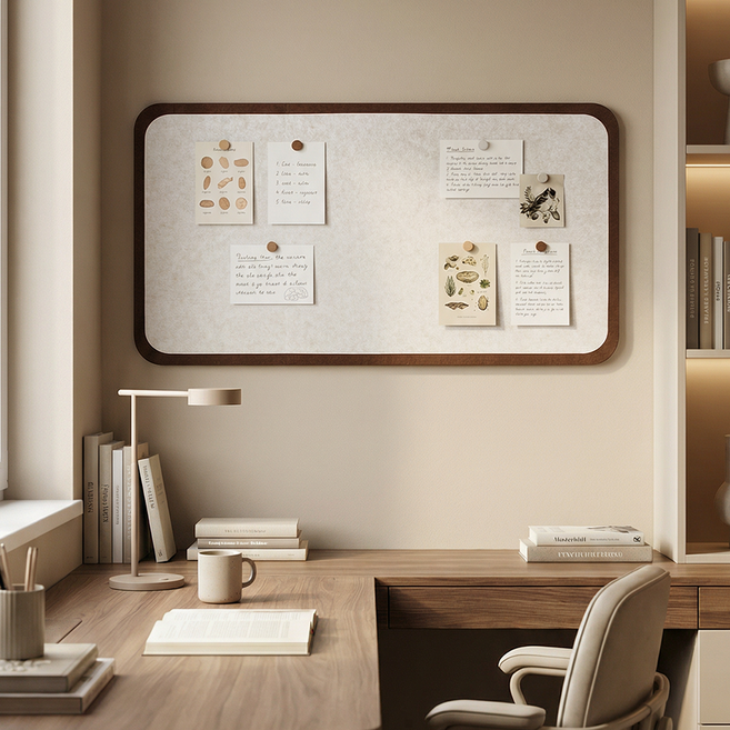 ErrifY 부착식 펠트보드 게시판 알림판 접착식, 브라운, 1개