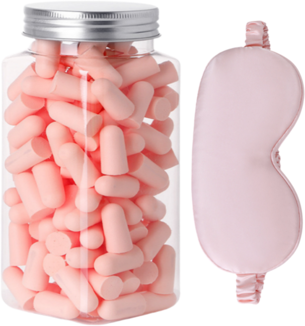 프라리 이어플러그 소음방지 사격 수면 귀마개, 120개, 살구핑크