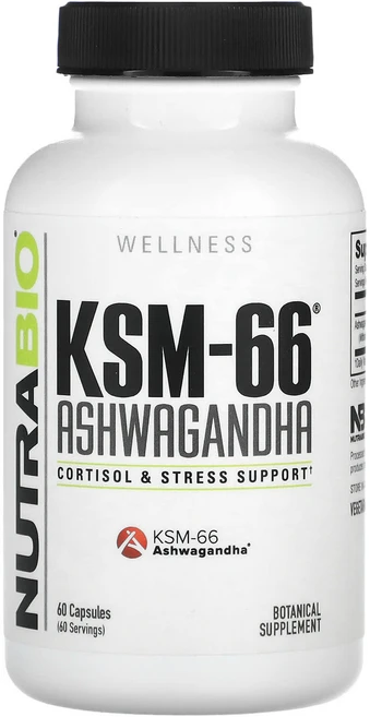 몸관리하세요 겨울입니다 NutraBio KSM-66® 아슈와간다 캡슐 60정(캡슐 1정당 600mg) 특별관리진행, NutraBioKSM66아슈와간다캡슐60정캡슐1정당60, 1개 - 쿠팡