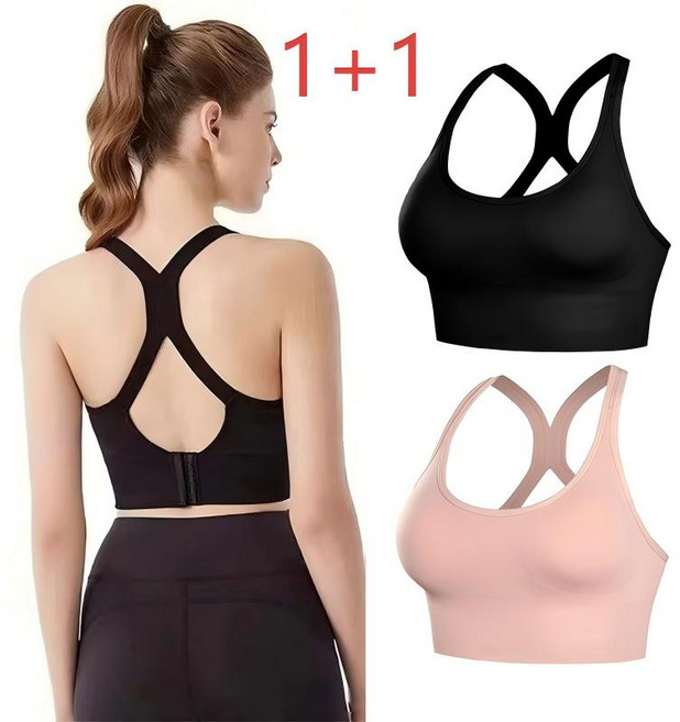 호밍사이 노와이어브라 여성속옷 빅사이즈 브라 조절 브라 여 피트니스요가 포츠 런닝 1+1 세트