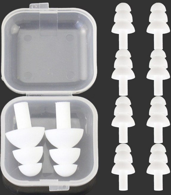 에쉬울프 수영 실리콘 귀마개 소음방지 10개, 화이트