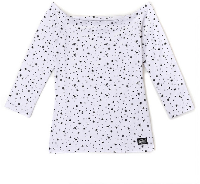 Superdry 極度乾燥 女 星星造型露肩7分袖