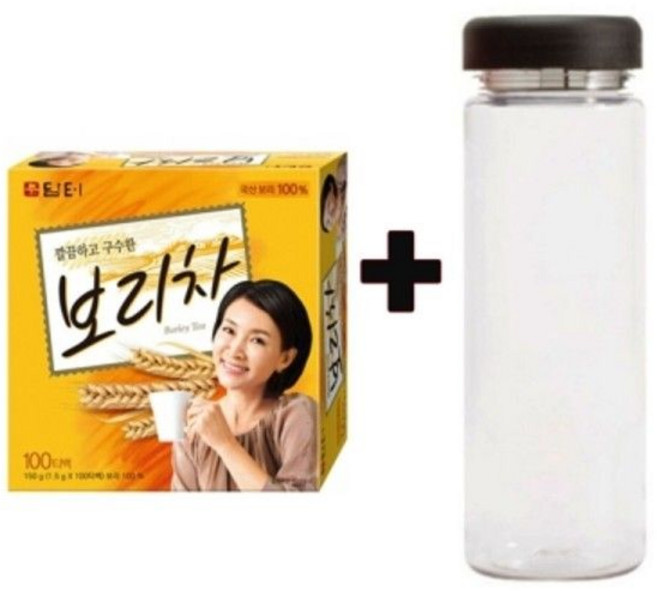 담터 보리 차 100T +워터보틀/식수용 사무실 탕비실 가정용 물 식수 대용 다과 음료 휴게실 침출 티백, 1