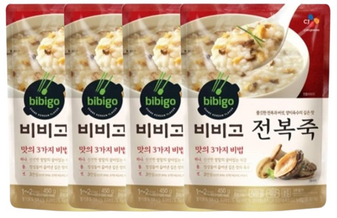 비비고전복죽 420G/씨제이-4개, 420g, 4개