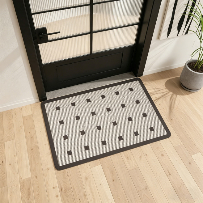 SoftDiary 빨아쓰는 규조토 욕실 발매트 흡수력 좋은 화장실 욕실매트 대형, 블랙, 1개