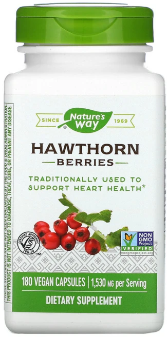네이쳐스웨이 산사나무 열매 Hawthorn Berries 510 mg 180 비건 캡슐 호손, 1개, 180정 - 쿠팡