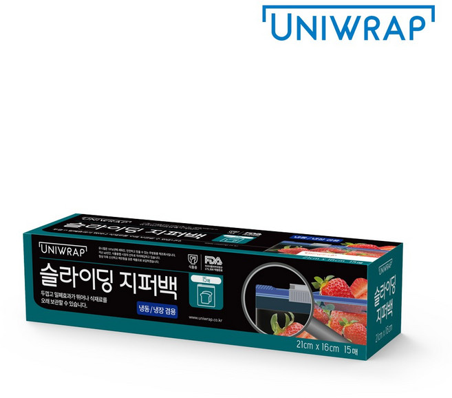 유니랩 슬라이딩지퍼백 중형 15매, 1개, 1개
