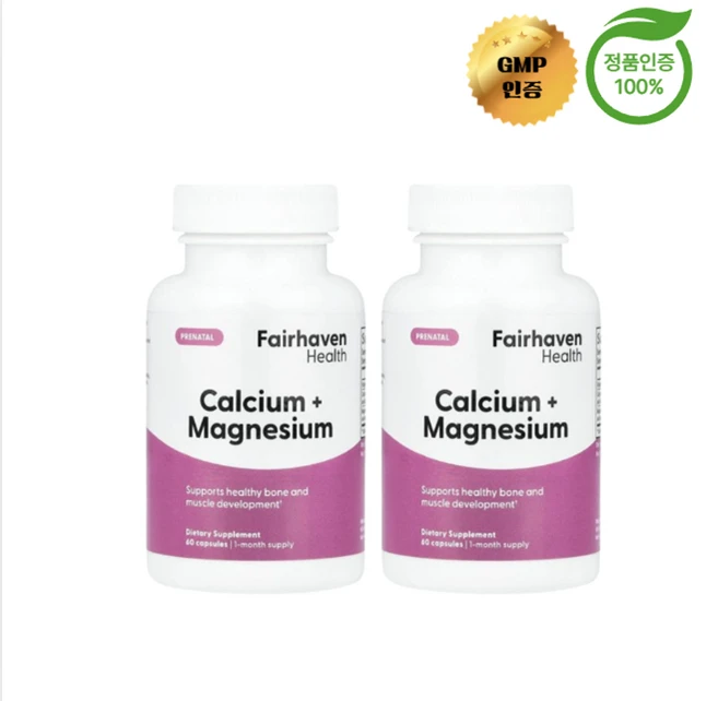 1+1 페어헤이븐 헬스 임신부용 칼슘 + 마그네슘 캡슐 60정, 2개 - 쿠팡