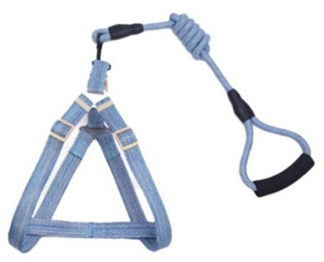 웰럽 프리미엄 강아지 하네스 세트 WL-1183, 블루, 1개