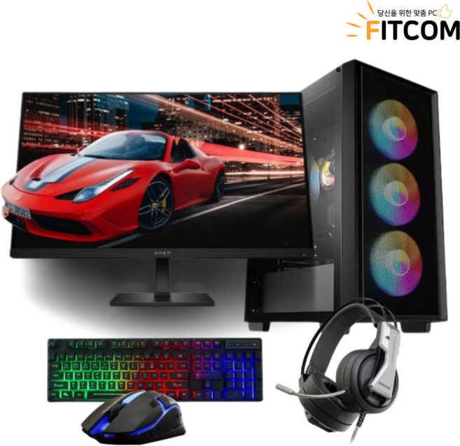 핏컴 게이밍 컴퓨터 풀세트 본체 조립컴퓨터 데스크탑 PC 게이밍PC 게이밍컴퓨터 디아블로4 배틀그라운드 배그 아이온 오버워치 로스트아크 피파 롤 오딘 게임용본체 게임용PC 사무용, 핏컴게이밍-11, 모니터없음(본체만)
