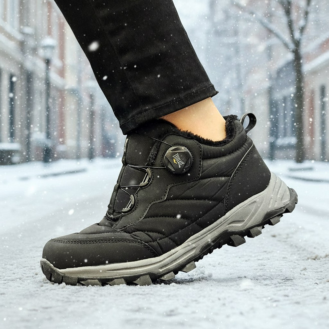 에버라스트 남성 겨울 경량 패딩 방한화 다이얼 트레킹화 털운동화 발편한 논슬립 경등산화 기모 남자겨울신발 남성방한화 겨울남성운동화 패딩신발 방한신발 패딩운동화