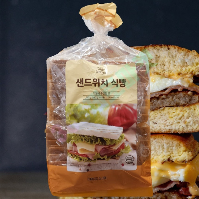 신라명과 코스트코 식빵 샌드위치 샌드위치빵 업소용 카페 대용량, 440g, 4개