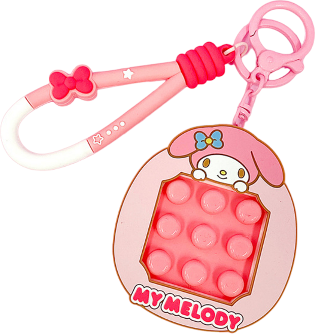 산리오 정품 뽁뽁이 푸쉬팝 키링 열쇠고리, 1개, 마이멜로디MM