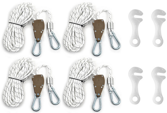 컬러 로프라쳇 1/4 2.5m 4개+야광라인훅4개, 베이지