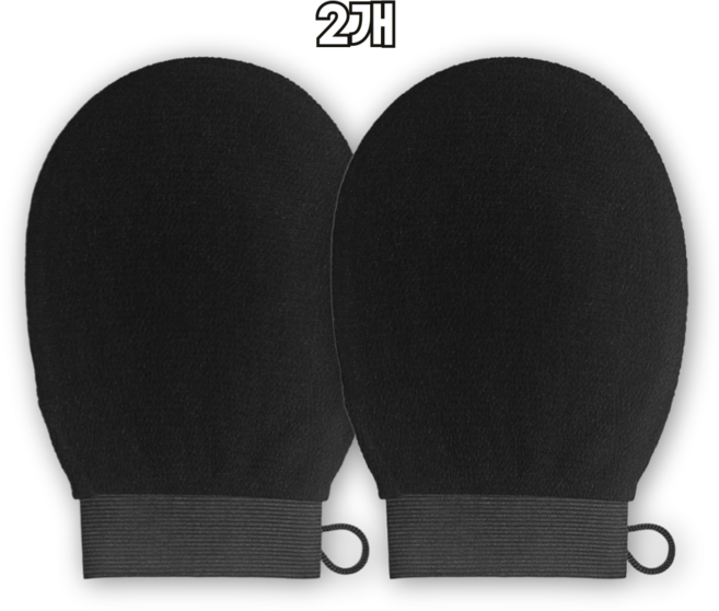 라운지비 저자극 요술 때밀이 때장갑, 1개, 2개입, 블랙