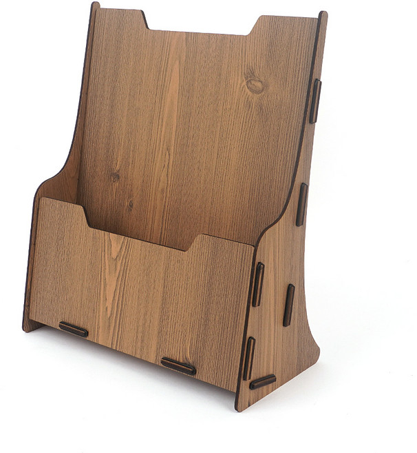 조립식 A4 우드 카달로그 꽂이 스탠드꽂이 브로셔 리플렛 팜플렛 카탈로그 쇼케이스 책꽂이, 2개, 브라운(갈색)