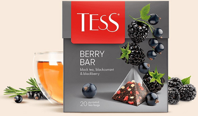 "TESS" 테스 베리바 삼각티백 홍차, 1개, 20개입, 36g