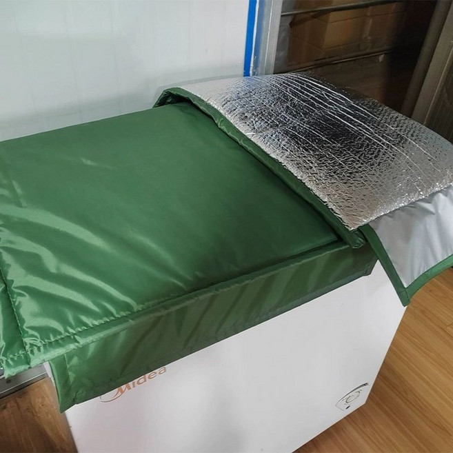 아이스크림냉동고덮개 편의점 마트 냉장고 방수 차양, 길이 70cmx너비 70cm, 녹색 알루미늄 호일 초박형 방수