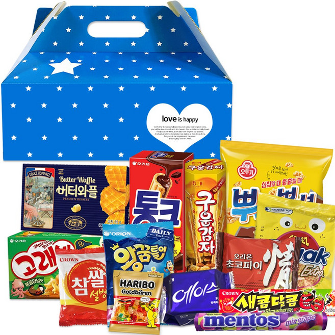 행복장바구니 과자세트 파란별손잡이세트B 13종 X 10개, 04.파란별손잡이세트B, 1개