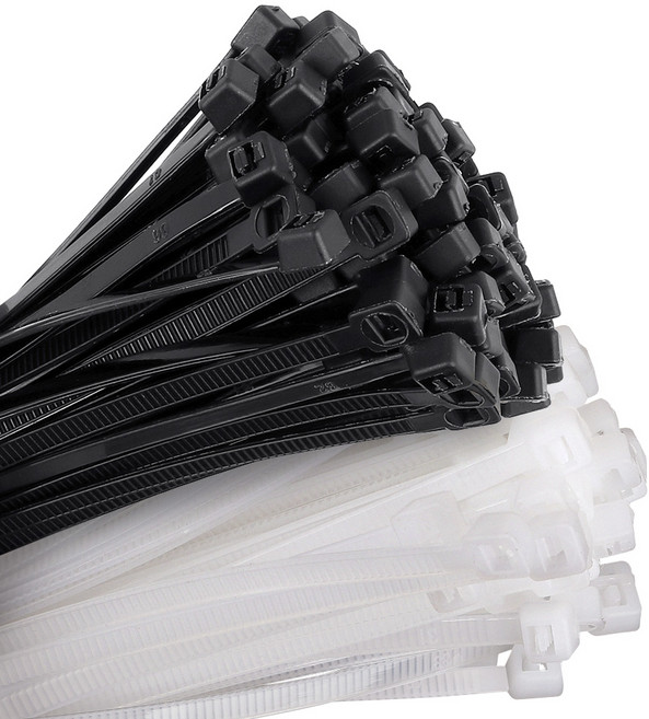 케이블타이 대형 전선정리 검정 백색 대용량 묶음, 100개