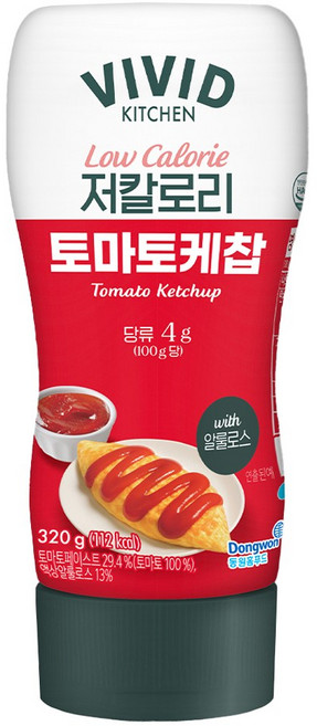 비비드키친 저칼로리 토마토케찹, 320g, 1개