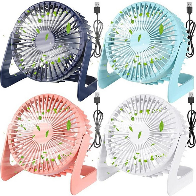 Geelin 8 Pcs Desk Fan 5 Inch Small Table Fan Desktop USB Office Speeds Portable Quiet Operation an, 4, 멀티 컬러