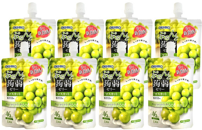 오리히로 푸룬또 곤약젤리 머스캣맛, 8개, 130g