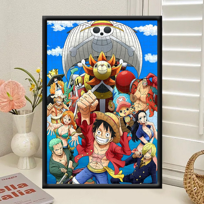 원피스직소퍼즐 1000피스 액자포함 원목 프레임 조각 나무 애니 굿즈, No.19(1000피스)