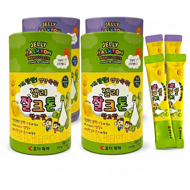 조아제약 잘크톤 어린이 성장발육 블루베리맛 + 망고맛 세트, 4개, 30회분