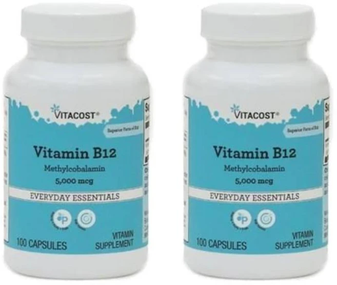 비타코스트 비타민 B12 메틸코발라민 5000mcg 캡슐 100정, 2개 - 쿠팡