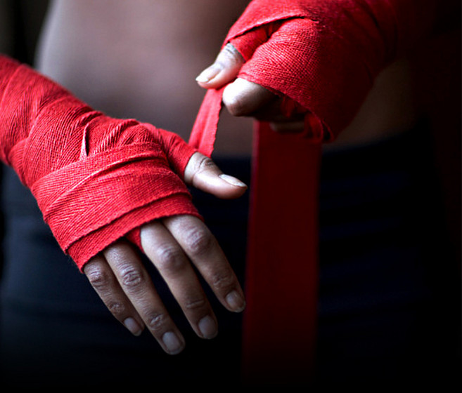 지피코 복싱 핸드랩 부상방지 스트랩 손목붕대 2p, 레드, 1개