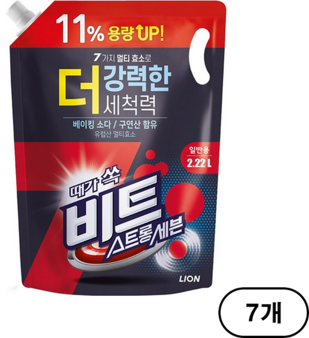 비트 스트롱 세븐 일반용 액상세제 리필, 2.22L, 7개