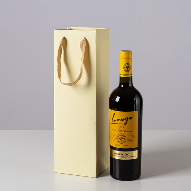 링비츠 와인 선물 포장 쇼핑백 캐리어 손잡이 WP14, 10개, 연노랑