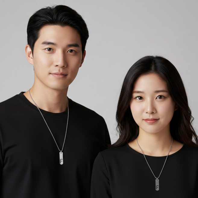 데일로엔 우정 커플 기념일 알파벳 이니셜 펜던트 패션 목걸이