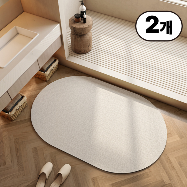 1+1 일상up 물기순삭 발매트 규조토 욕실매트 폭신폭신 세탁가능 논슬립, 2개, G타입