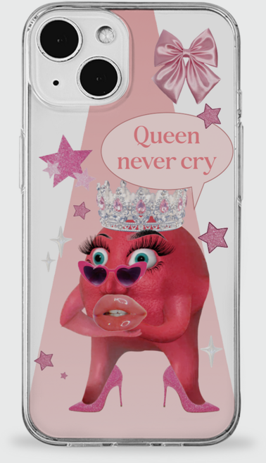 젤리케이스 기집애 핸드폰 커스텀 아이폰16 유행 밈 퀸네버크라이 재미있는 웃긴