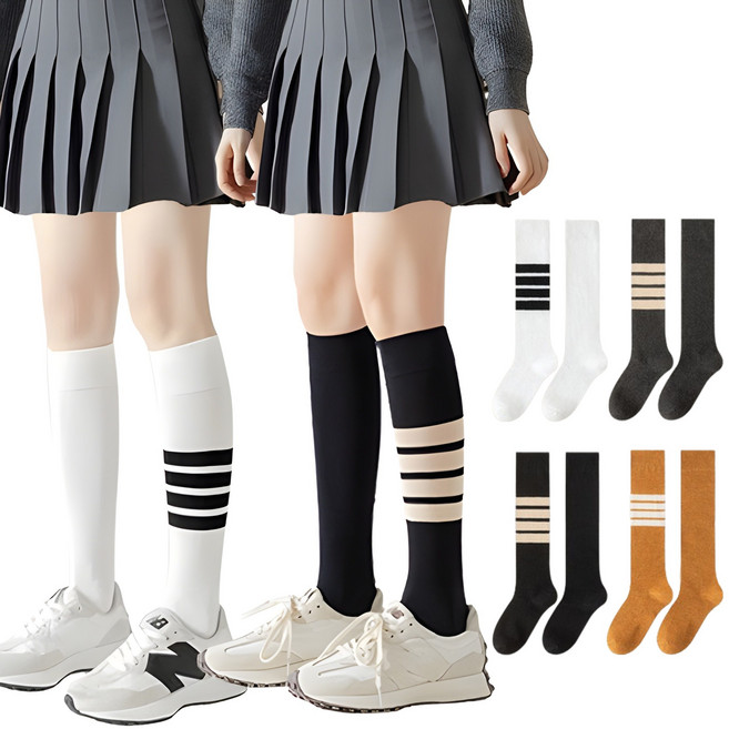 토이앤스티치 스포티한 언발란스 여성 니삭스 양말 4컬레 1세트