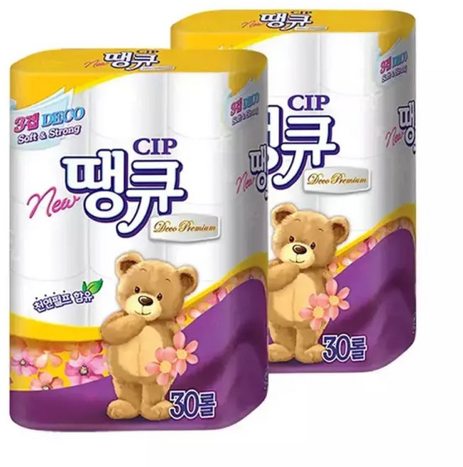 갓성비 NEW 땡큐 14m 3겹 30롤 2팩 (NEW/오리지널/크린에스) 랜 발송, 2개