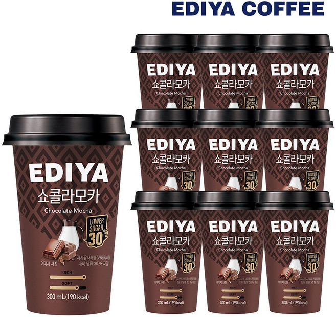 이디야 컵커피 쇼콜라 모카, 300ml, 10개