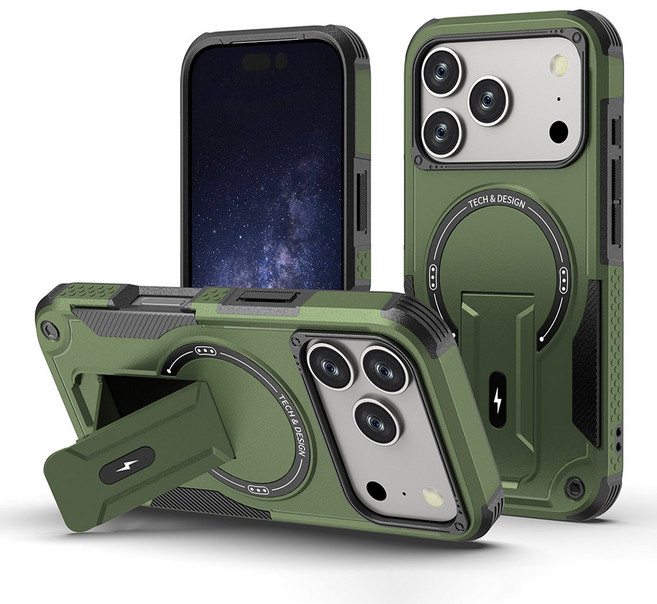 삼성 S24/S25/S26 플러스/울트라 및 아이폰17프로맥스 마그네틱 스탠드형 충격방지 매트 케이스 4각 에어백 MagSafe 방유 방지문 전체보호 하드케이스무광 지문방지남녀공용