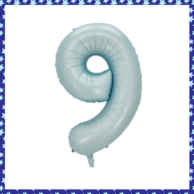 파티브로 32인치(=70cm) 파스텔 숫자풍선 생일 기념일 포토존 꾸미기, 숫자9, 1개, 베이비블루