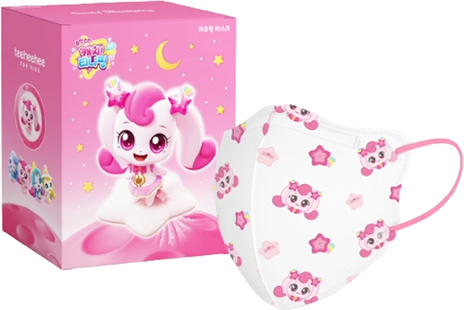티히히 캐치티니핑 슈팅스타 시즌5 마스크 소형 M 유아동용, 25개입, 1개, 하츄핑 소형 M