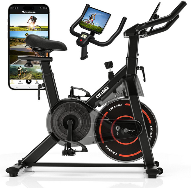 실내 자전거 운동기구 가정용 저소음 스핀 바이크 ZWIFT연동/조립간단/120분사용, 5년, 빨강, 520B