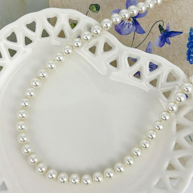 오스트리아 크리스탈 스왈 진주 목걸이 3mm 5mm 8mm 925 실버 장식 목걸이