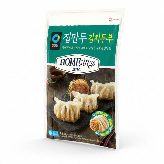 청정원 호밍스 집만두 김치두부 1.2kg 2개, 600g