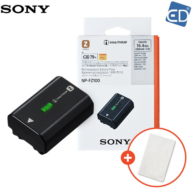 [소니정품] NP-FZ100 고용량 배터리 A9 A7C2 A7M4 FX3 ZV-E1 A6700 +포켓융 /ED, 1개