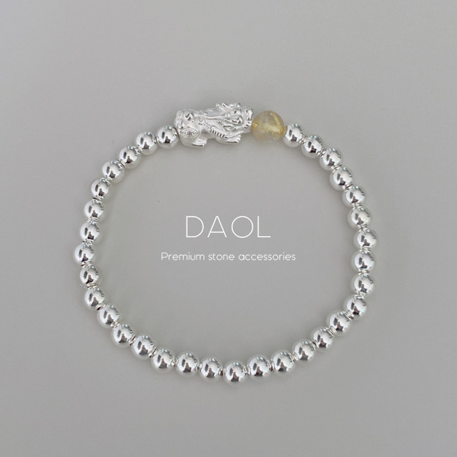 재물운 사업운 925실버 비휴 금침수정 은볼 팔찌