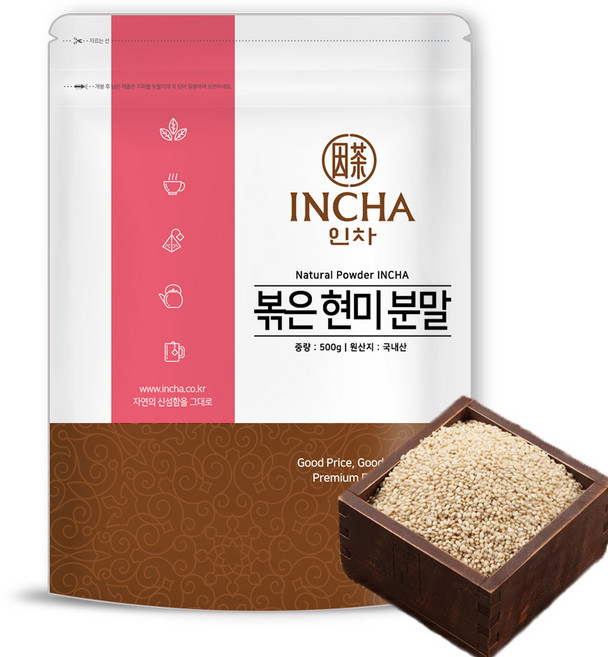 인차 국산 볶은 현미가루 현미분말 볶은현미가루, 500g, 1개