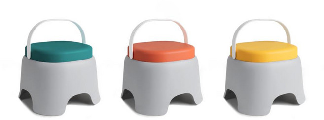 미끄럼방지 심플한 투톤 이동손잡이 목욕탕의자 낮은의자 화장실의자 플라스틱 일체형, 핸들링 스툴(중-그린)