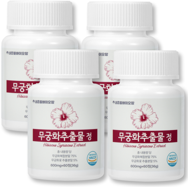 네츄럴바이오팜 무궁화추출물 무궁 밸런스 핏 Fit 식약청인증 Haccp, 4개, 60정